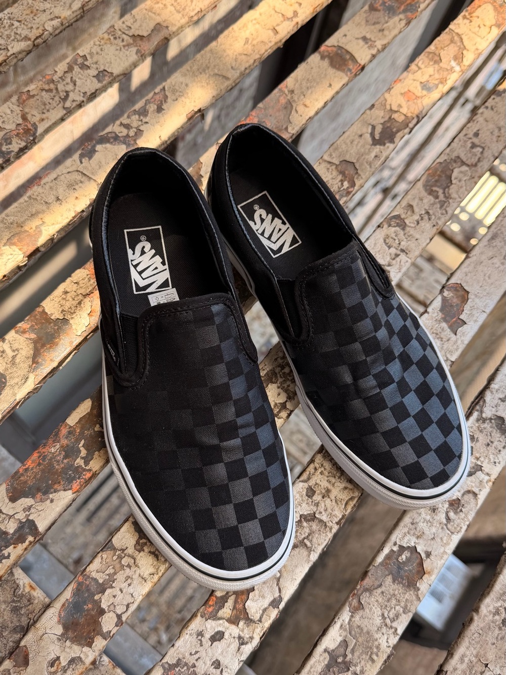 Vans- Classic slip on checkerboard shoes